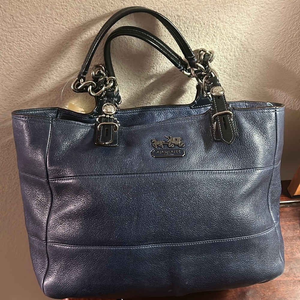 Coach Blue Leather Satchel Bag